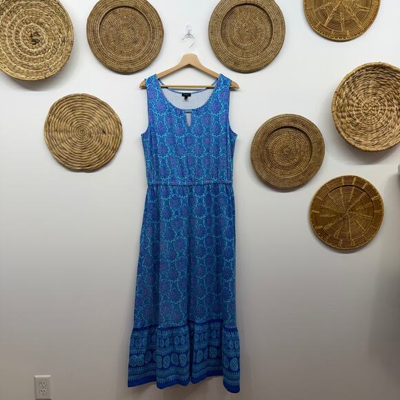 Talbots Dresses & Skirts - Talbots Blue Knit Maxi Dress in Paisley Medallion Large